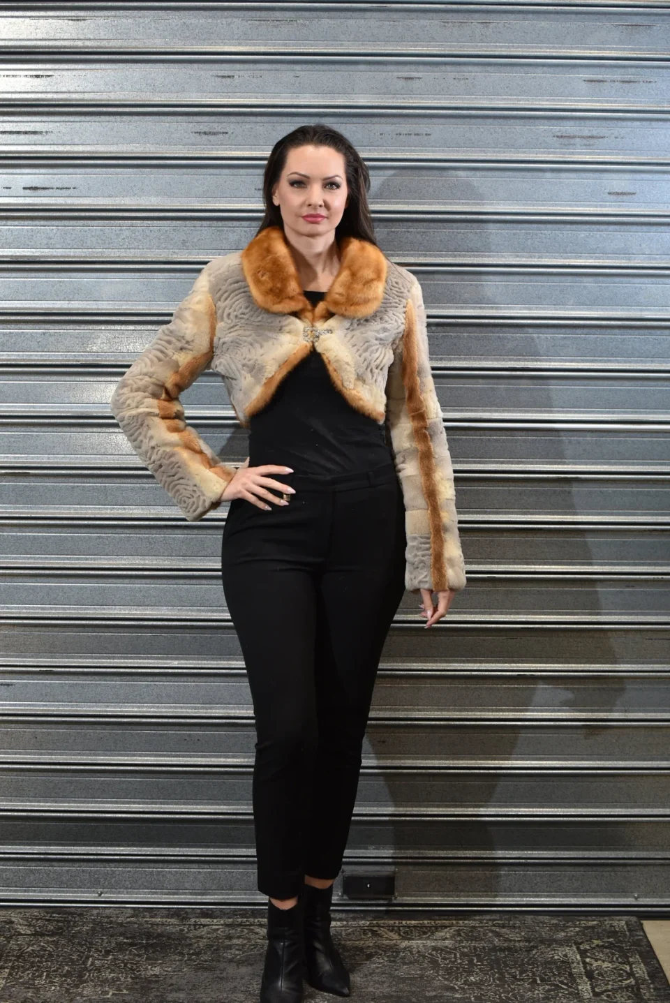 Mink Fur Bolero Silver & Gold
