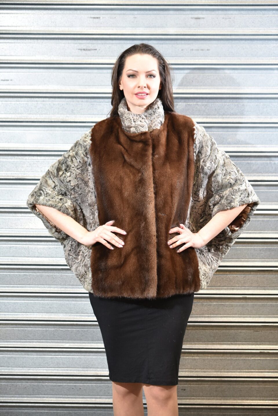 Mink Cape Brown Persian One Size