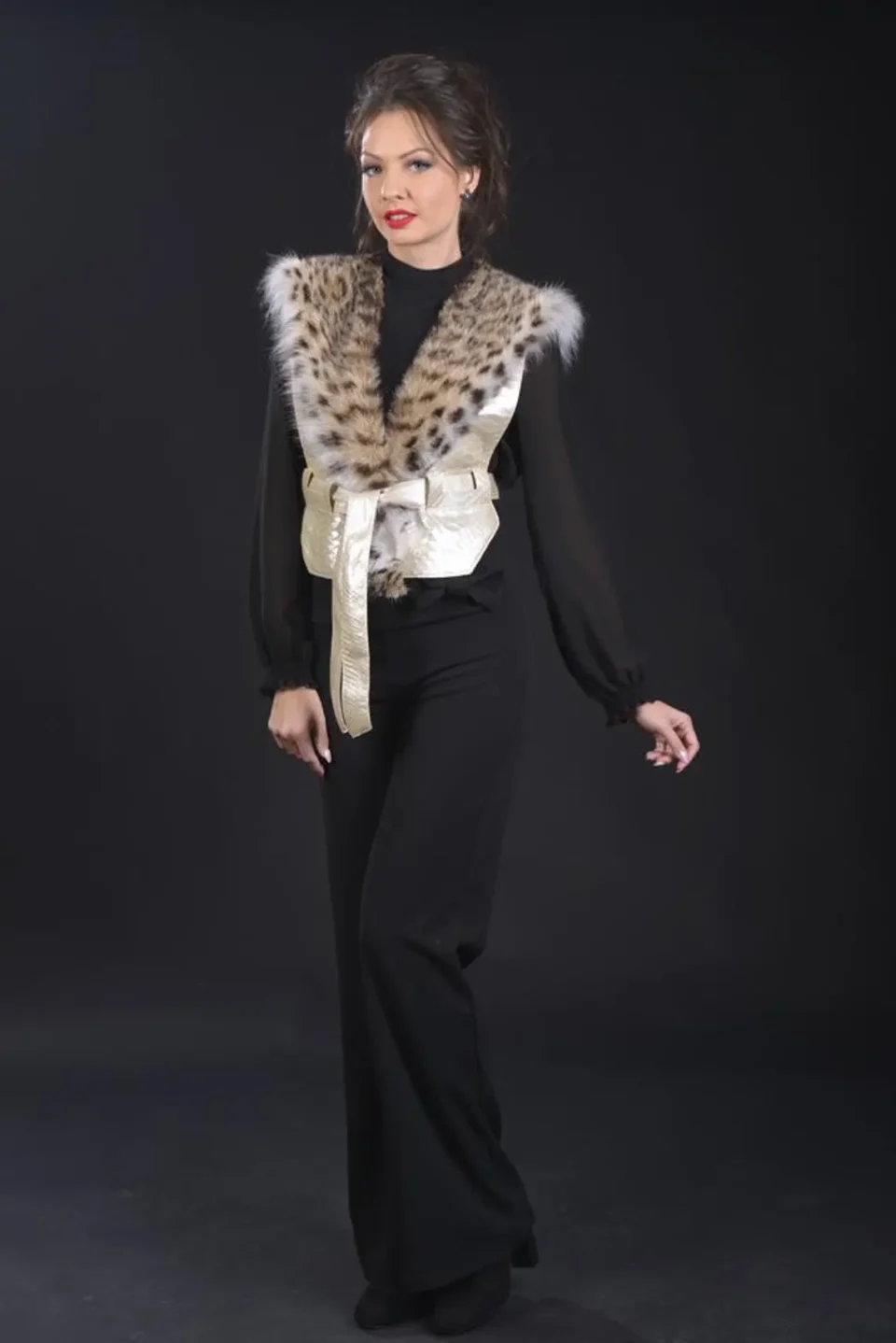 Lynx Short Vest Italian with Python Belt