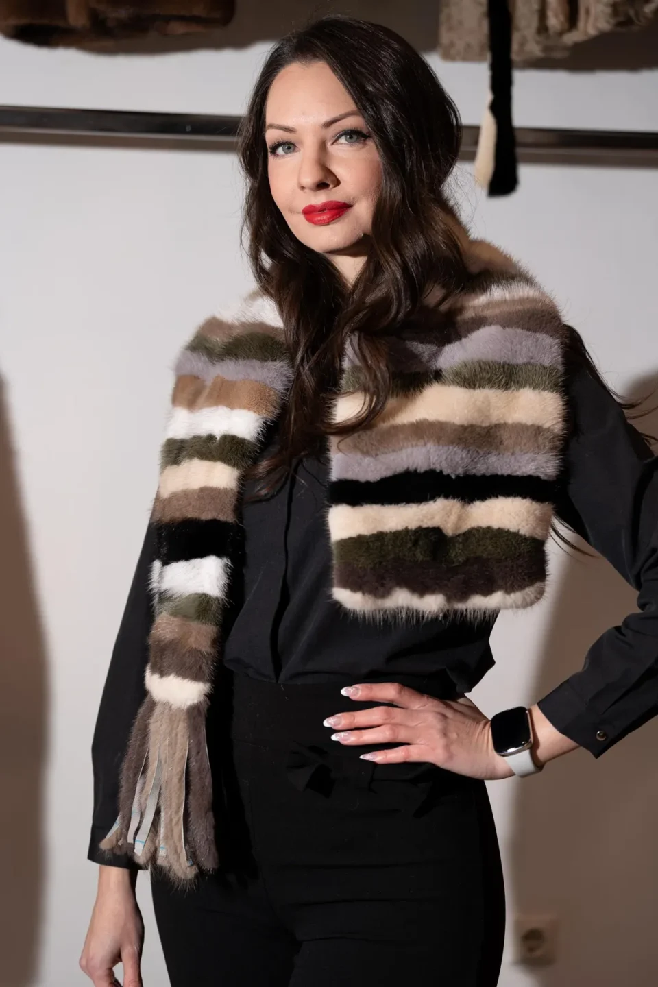 Scarf Mink Fur Multicolor