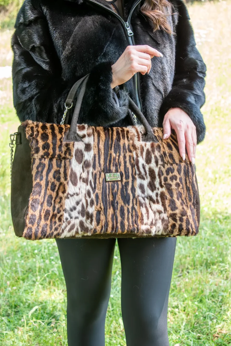 Mink Small Barrel Fur Bag