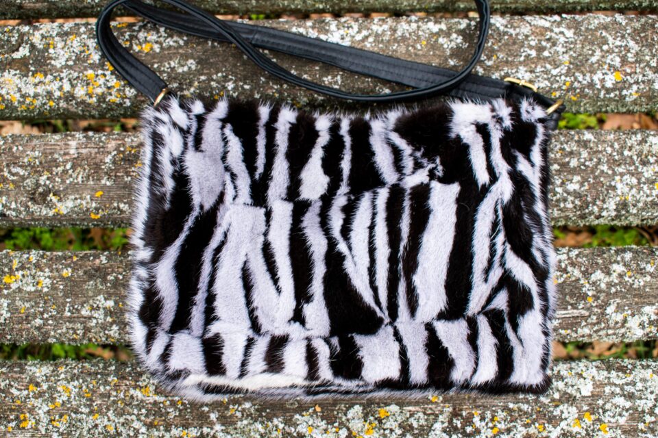 Cross Body Bag Mink Fur Black - Zafire