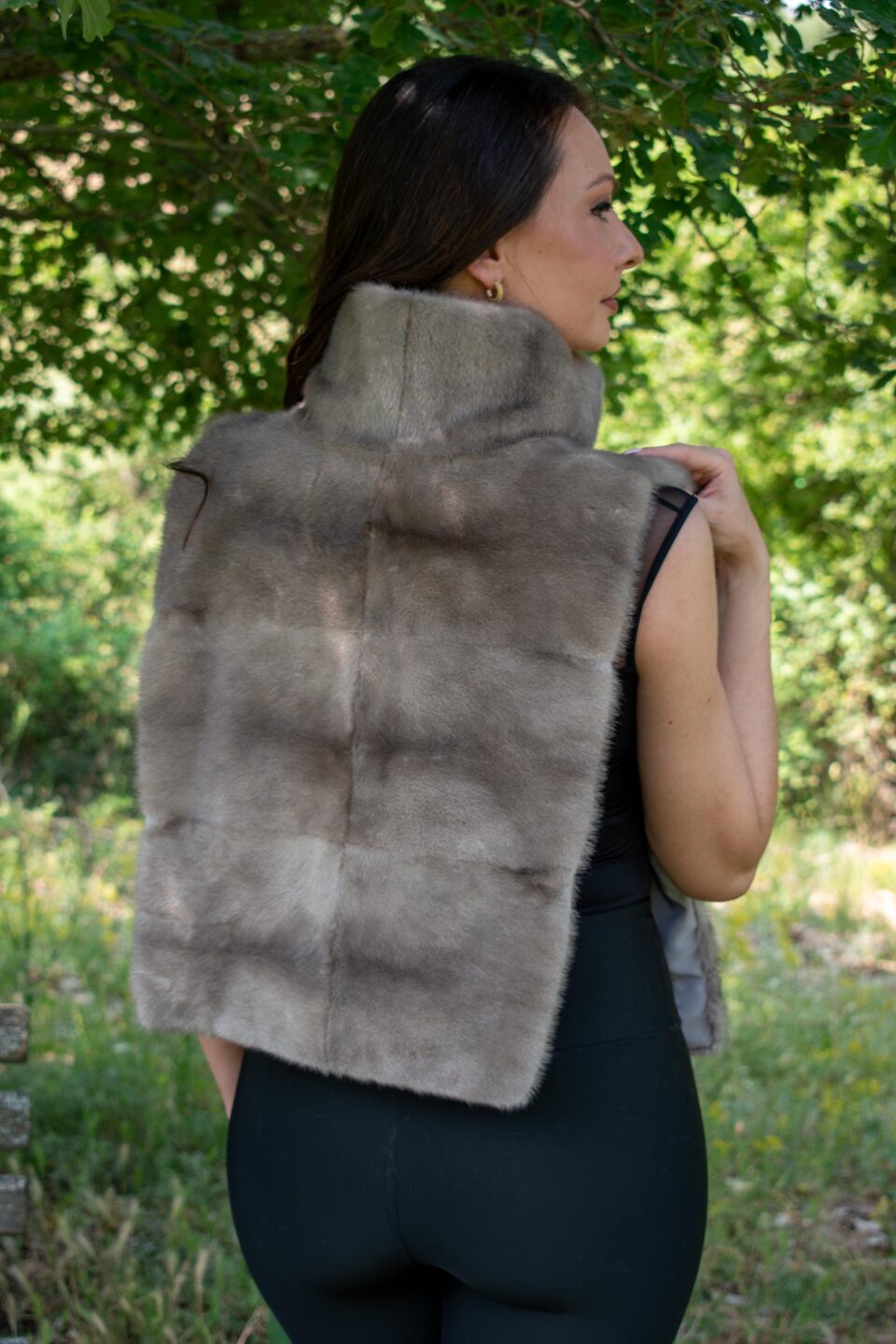 Mink mini Jacket Silver Blue One Size