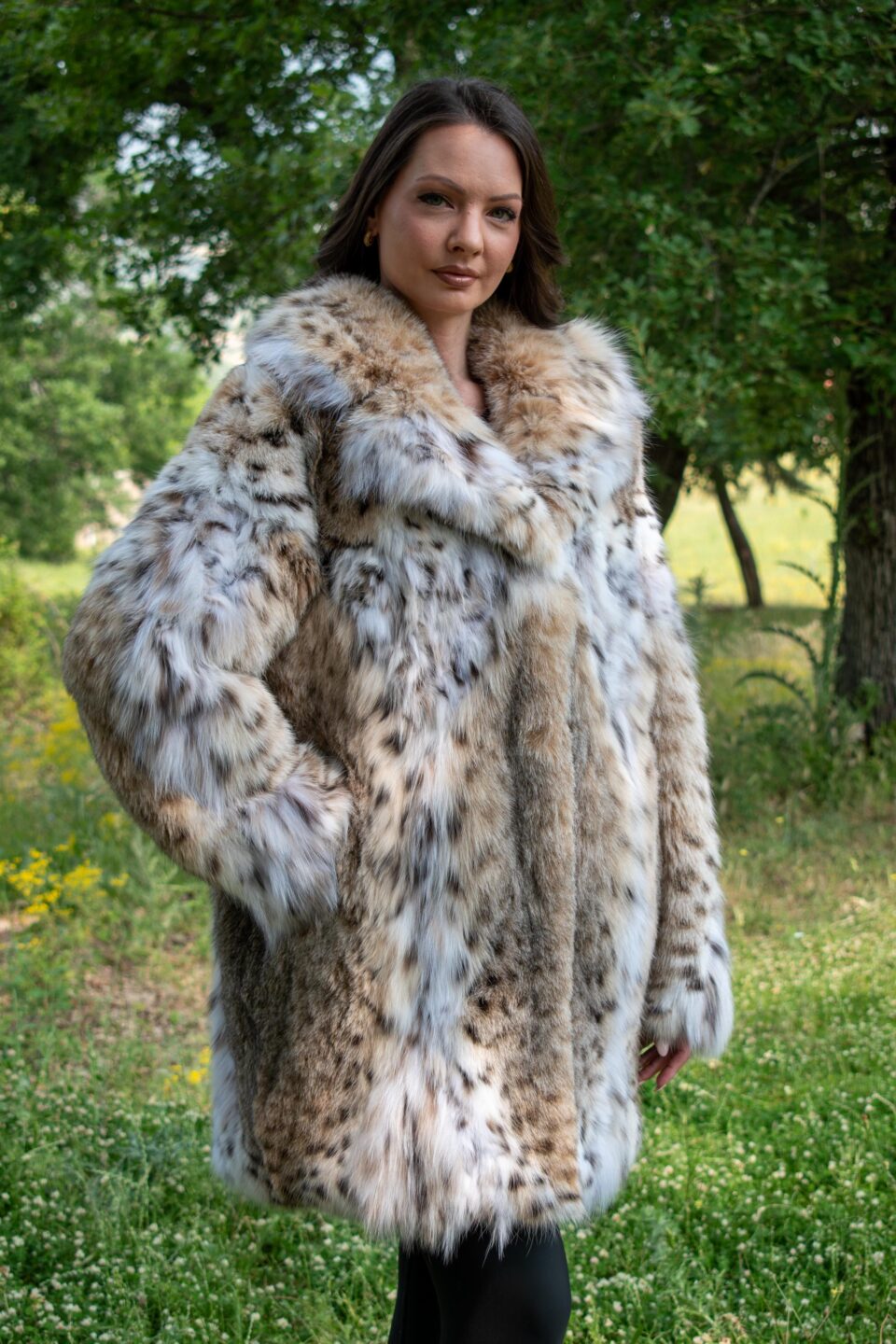Lynx Fur Jacket with English Collar