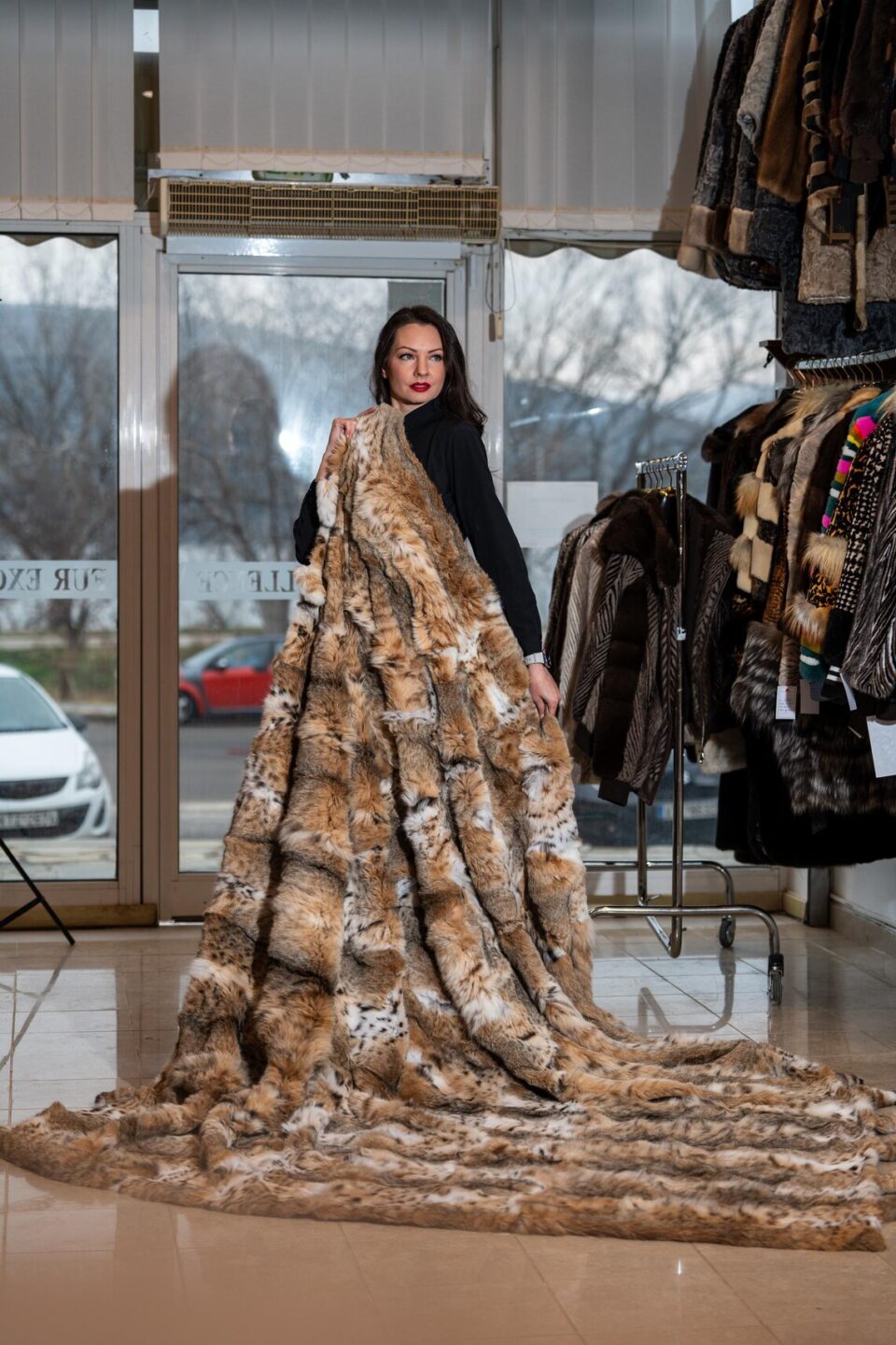 Fur Lynx Blanket - Real Fur King Size